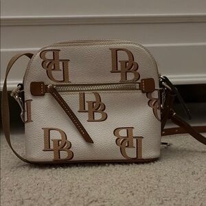 Dooney & Bourke White and Brown Crossbody Bag